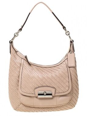 Coach Kristin Woven Leather Shoulder Bag Hobo